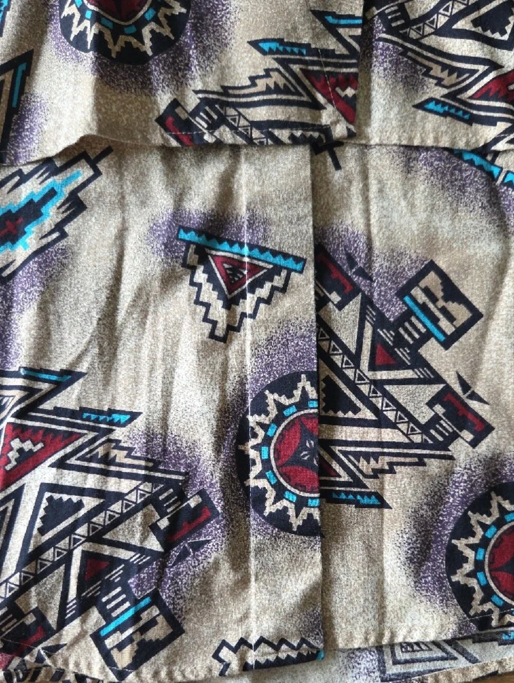 Vintage Wrangler Beige Aztec-Print Lightweight Buttom Up Shirt